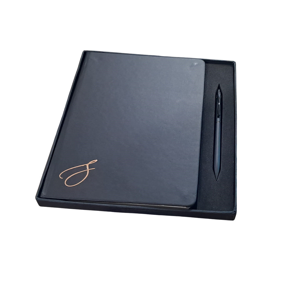 Cello Signature Express Carbon Slim Ball Pen + Journal Notebook Gift Set