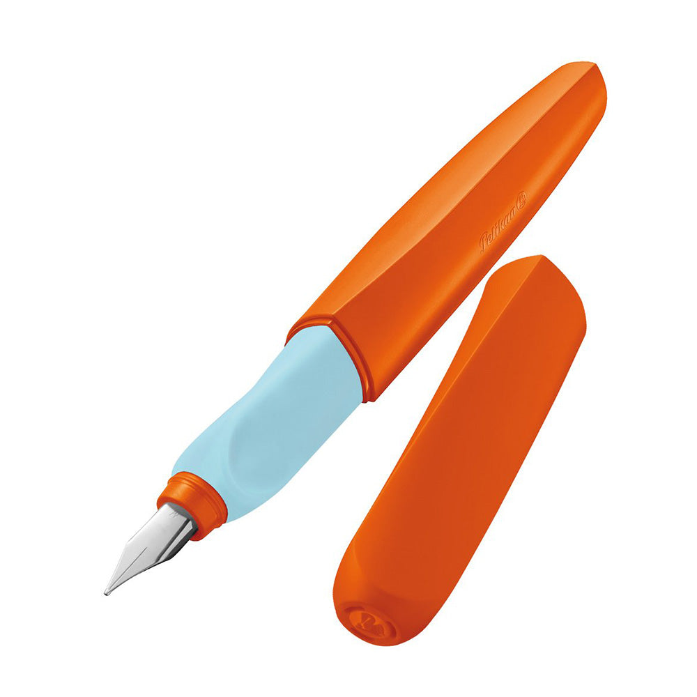 Pelikan Twist P457M Orange-Light Blue Fountain Pen with Ink Eradicator - Medium Nib