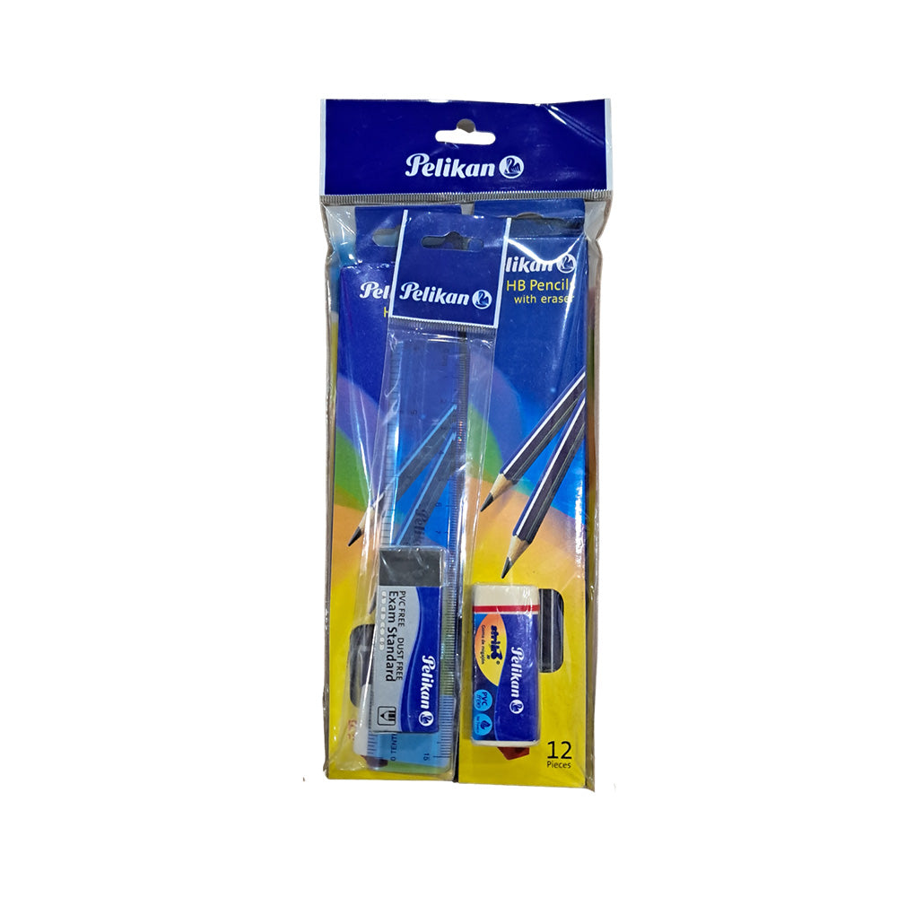 Pelikan Pencil/ Eraser/ Sharpener & Ruler Combo Set of 5