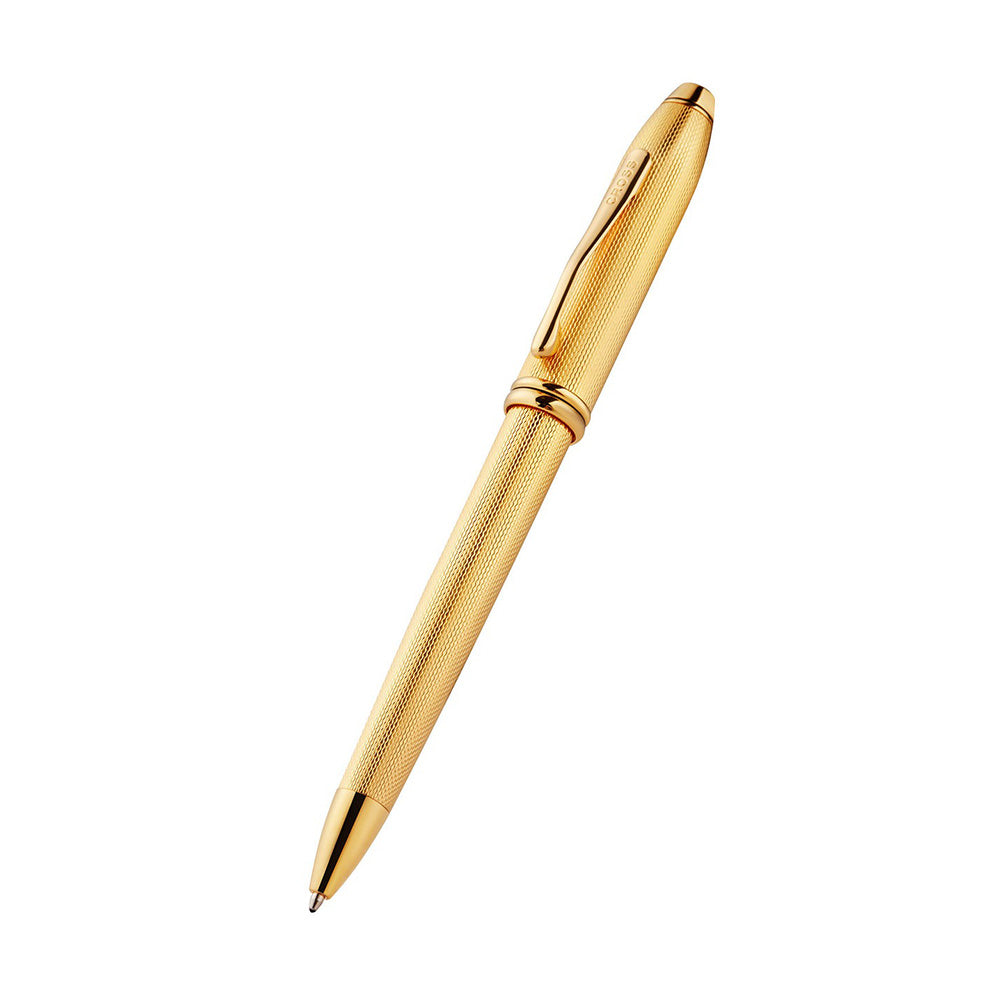 Cross Townsend Polished 23KT Gold Plated Engraved Diamond Pattern with 23KT Gold Plated Trim Ballpoint Pen