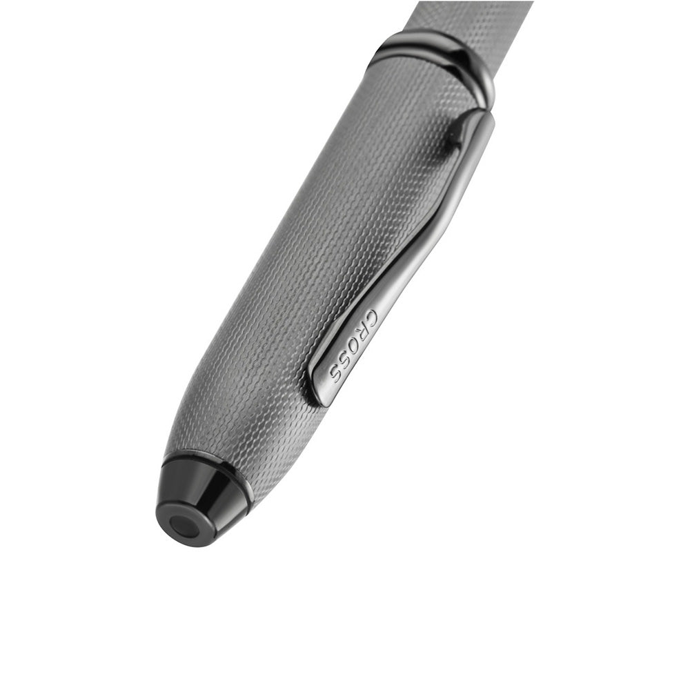 Cross Townsend Polished Slate Gray Engraved Diamond Pattern with Slate Gray PVD Trim Ballpoint Pen