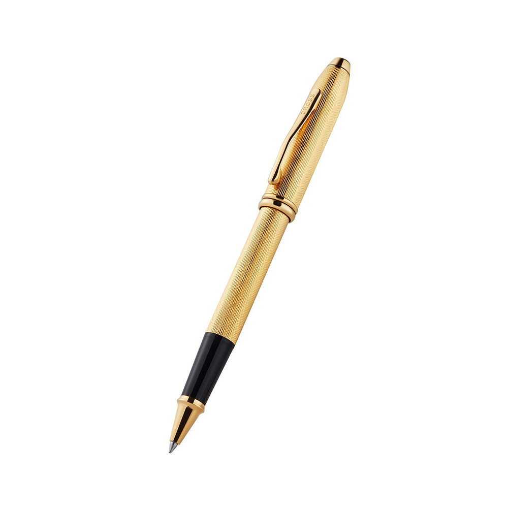 Cross Townsend Polished 23KT Gold-Plated Engraved Diamond Pattern with 23KT Gold-Plated Appointments Selectip Rollerball Pen