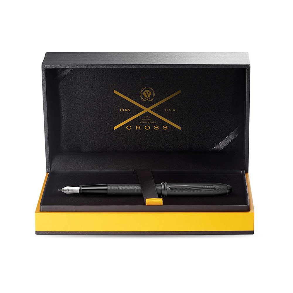 Cross Townsend Black PVD Micro-knurl Fountain Pen - Medium Nib