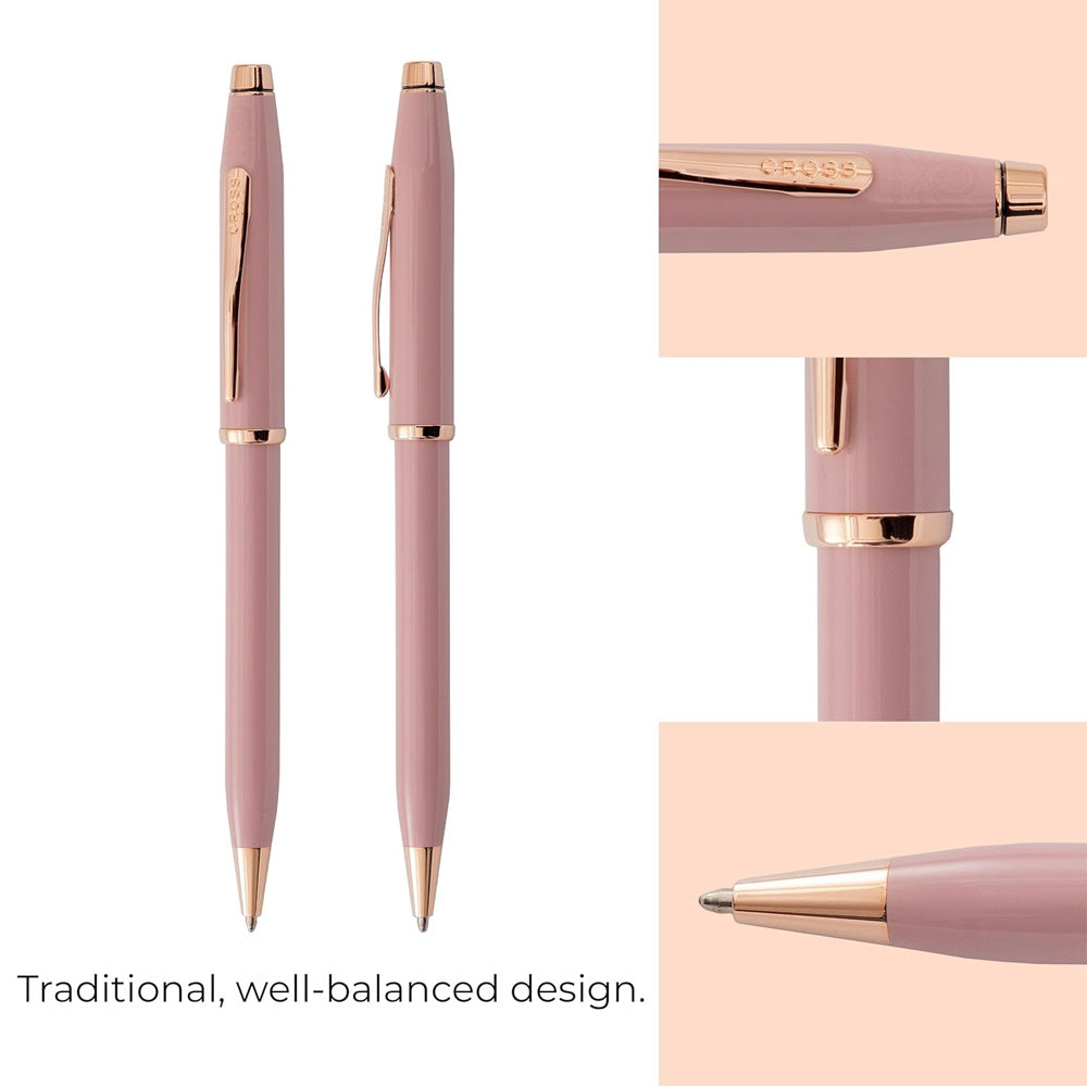 Cross Century II Smoky Pink with Rose Gold Plated Appointments Ballpoint Pen