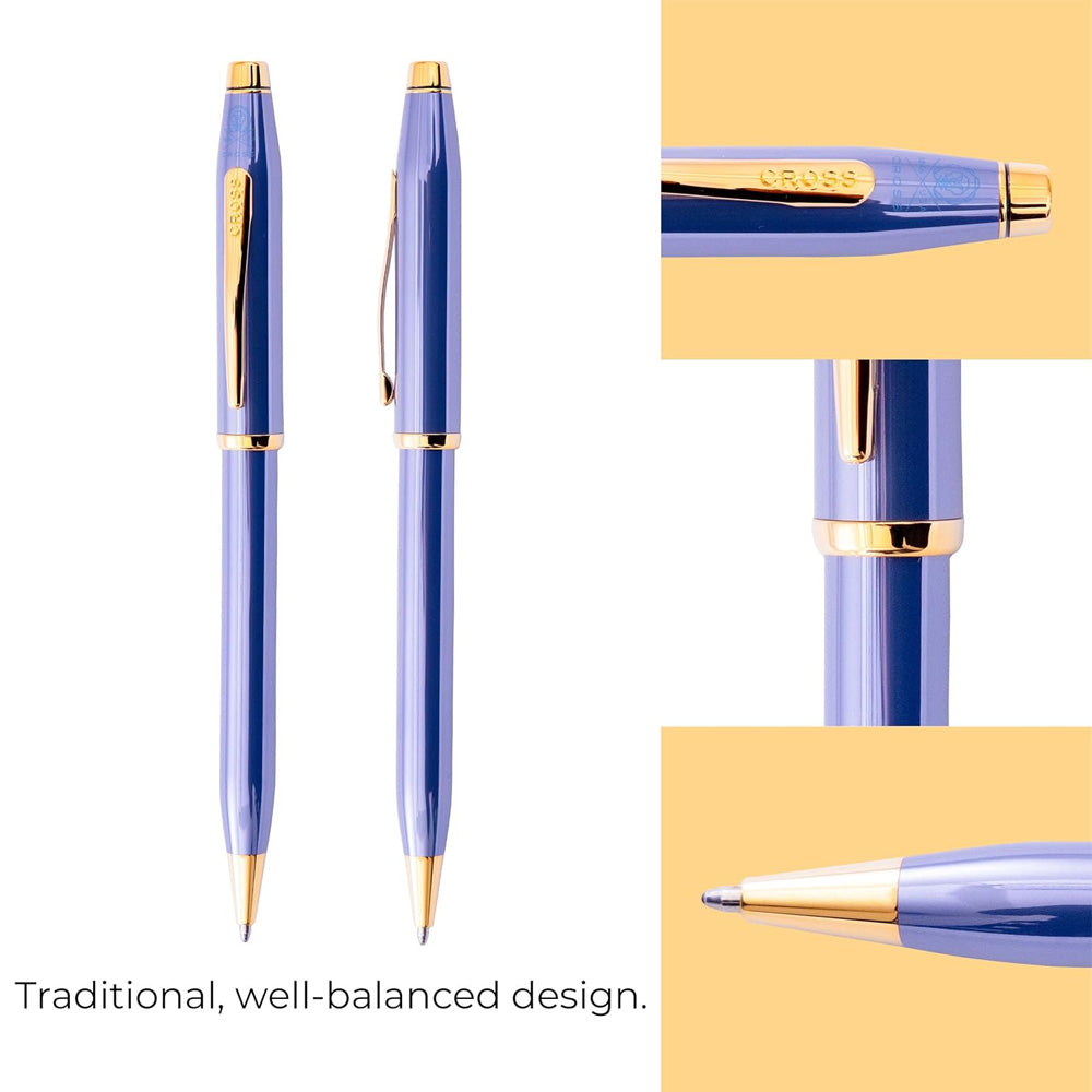 Cross Century II Lavender Blue with 23KT Gold Plated Appointments Ballpoint Pen