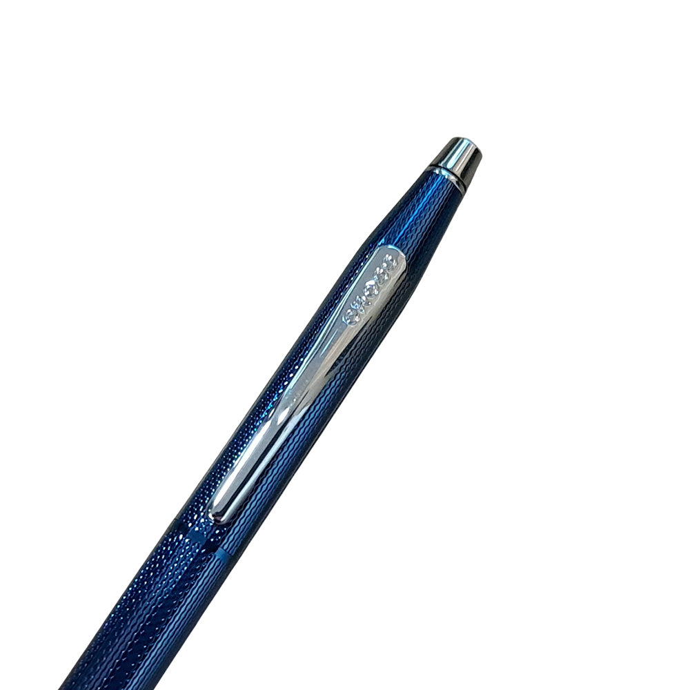 Cross Classic Century Cobalt Blue Engraved Diamond Pattern with Polished Chrome Trim Ballpoint Pen