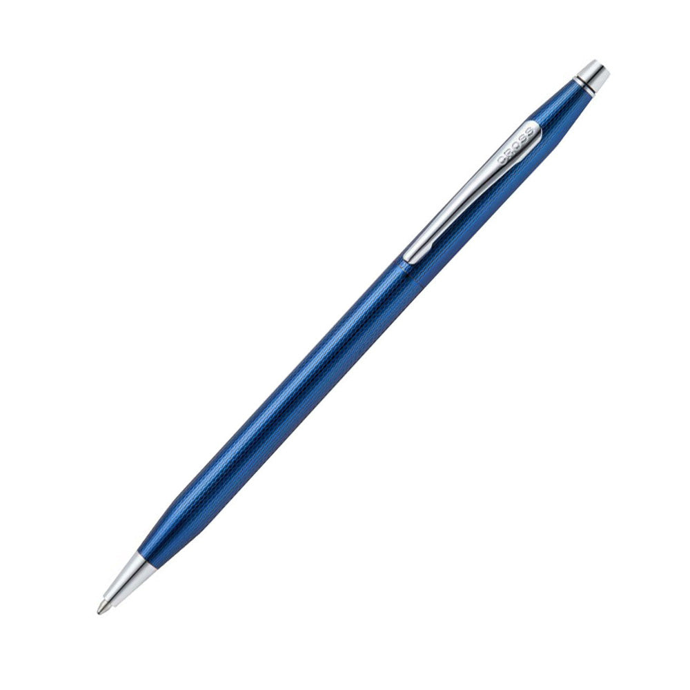 Cross Classic Century Cobalt Blue Engraved Diamond Pattern with Polished Chrome Trim Ballpoint Pen