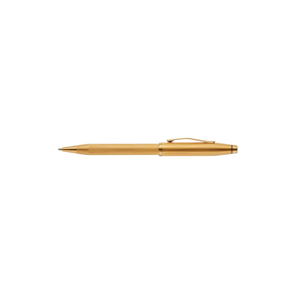 Cross Century II Polished 23Kt Gold-Plated Engraved Diamond Pattern Ballpoint Pen