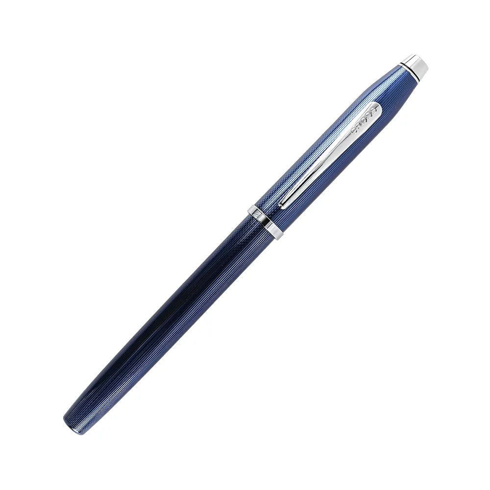 Cross Century II Polished Translucent Cobalt Blue Engraved Diamond Pattern Selectip Rollerball Pen
