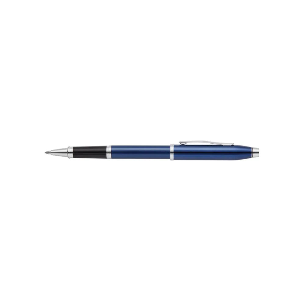 Cross Century II Polished Translucent Cobalt Blue Engraved Diamond Pattern Selectip Rollerball Pen