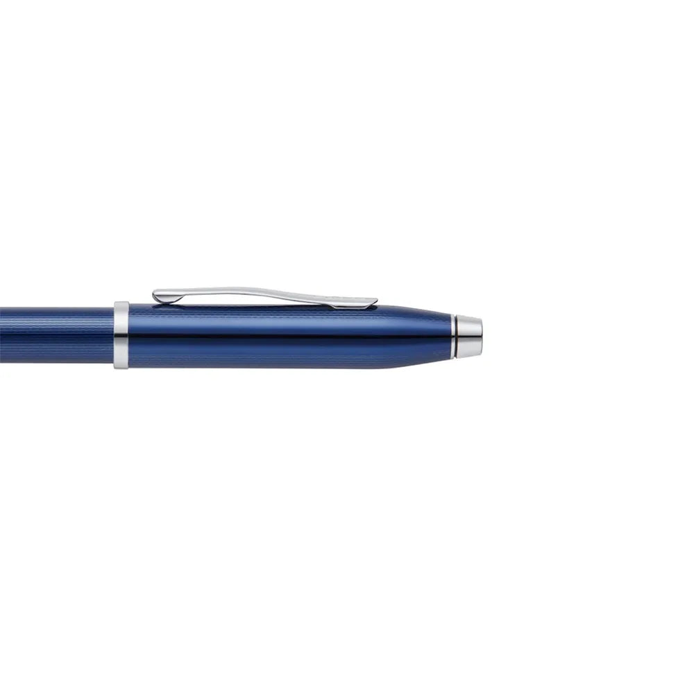 Cross Century II Polished Translucent Cobalt Blue Engraved Diamond Pattern Selectip Rollerball Pen