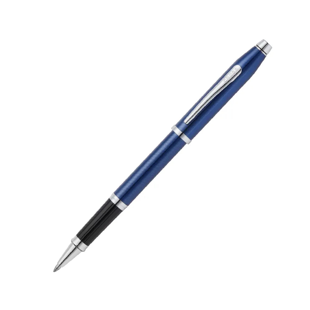 Cross Century II Polished Translucent Cobalt Blue Engraved Diamond Pattern Selectip Rollerball Pen