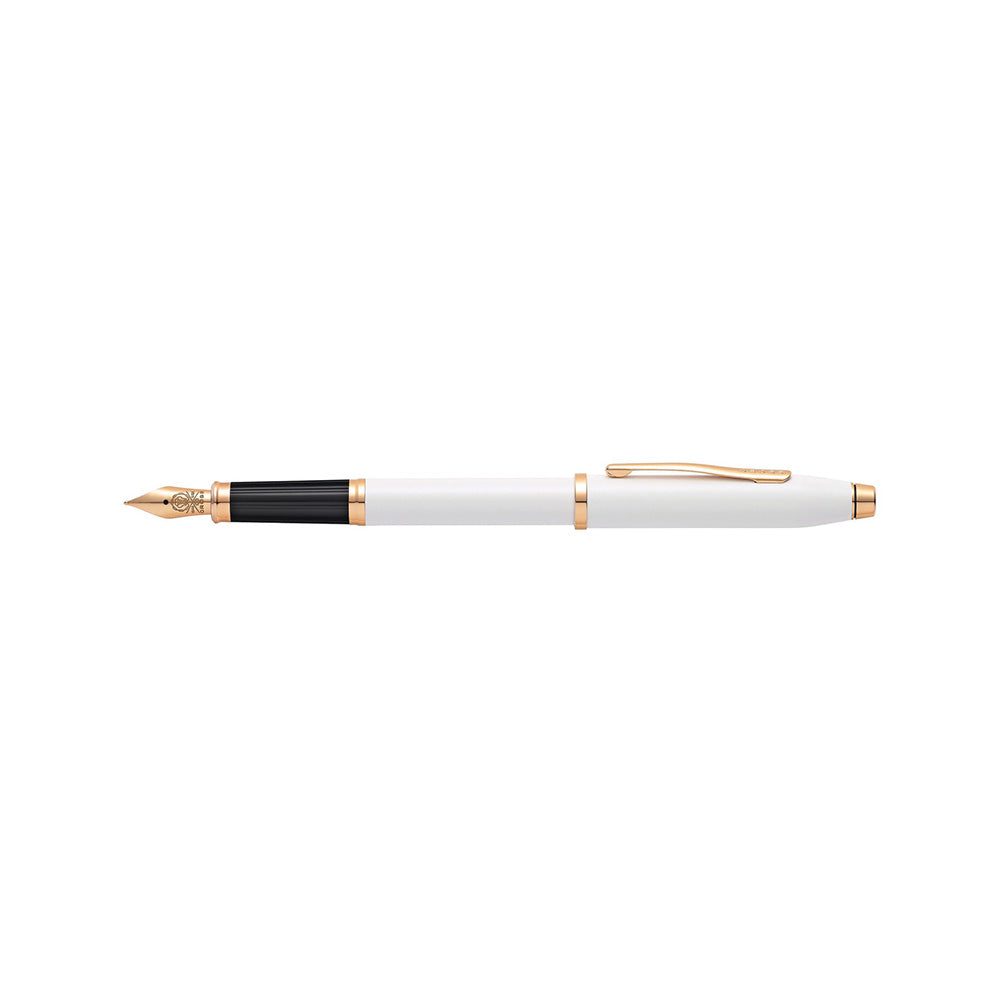 Cross Century II Pearlescent White Lacquer with Rose Gold PVD Trim Fou