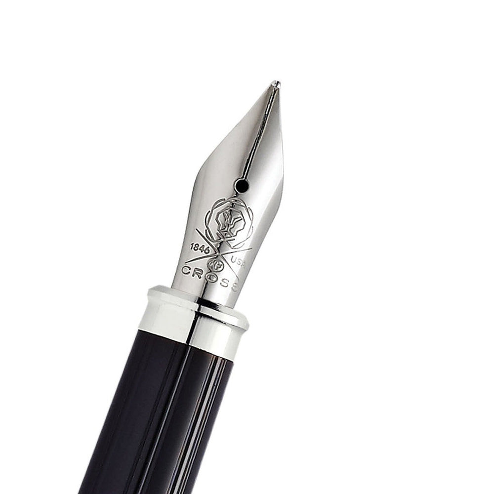 Cross Century II Translucent Black Lacquer with Chrome Trim Fountain Pen – Fine Nib