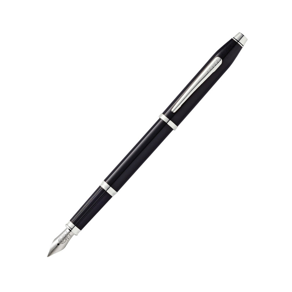 Cross Century II Translucent Black Lacquer with Chrome Trim Fountain Pen – Fine Nib