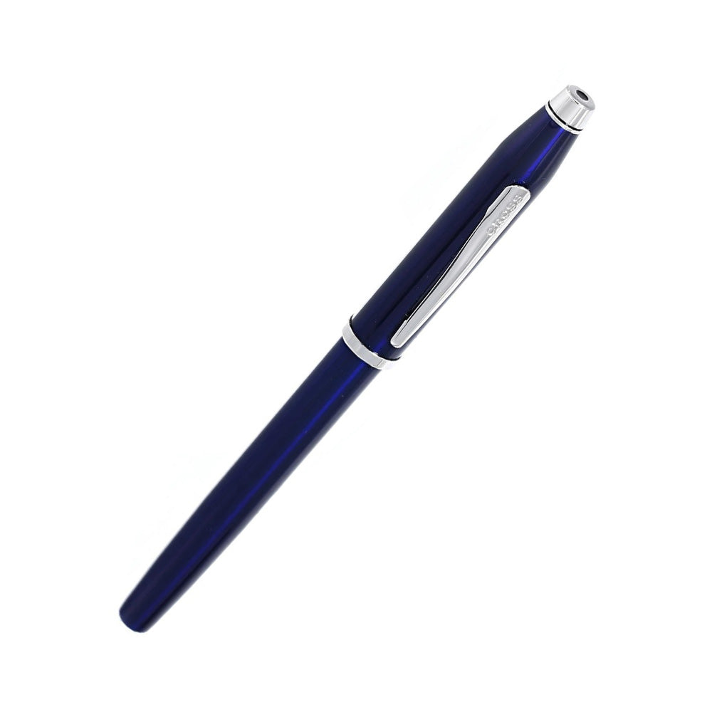 Cross Century II Translucent Blue Lacquer with Chrome Trim Fountain Pen – Fine Nib