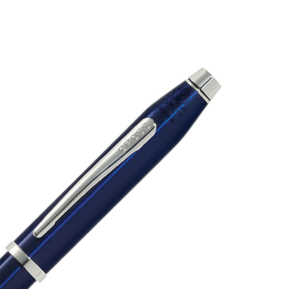 Cross Century II Translucent Blue Lacquer with Chrome Trim Fountain Pen – Fine Nib