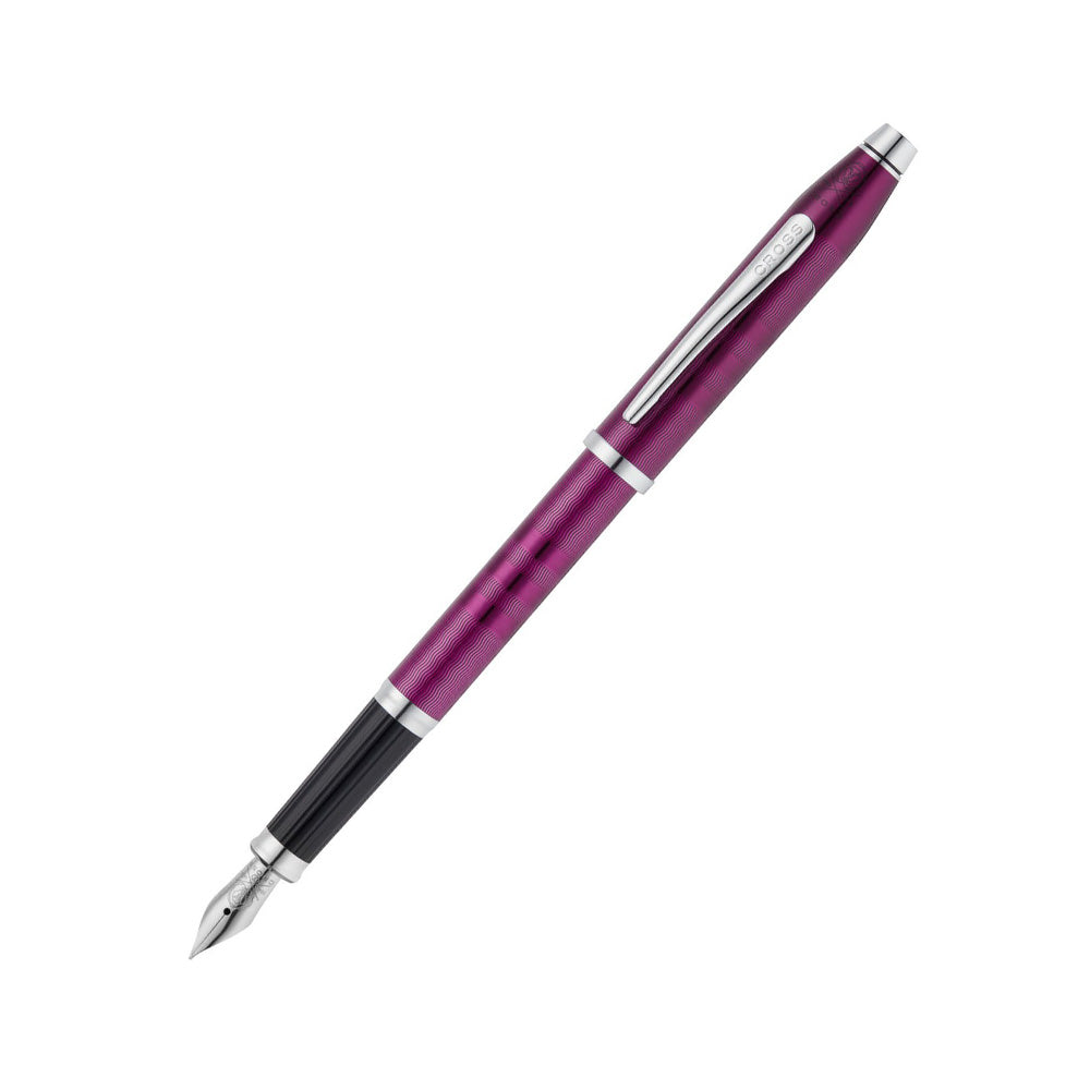 Cross Century II Midnight Plum Lacquer with Polished Chrome Trim Fountain Pen - Fine Nib