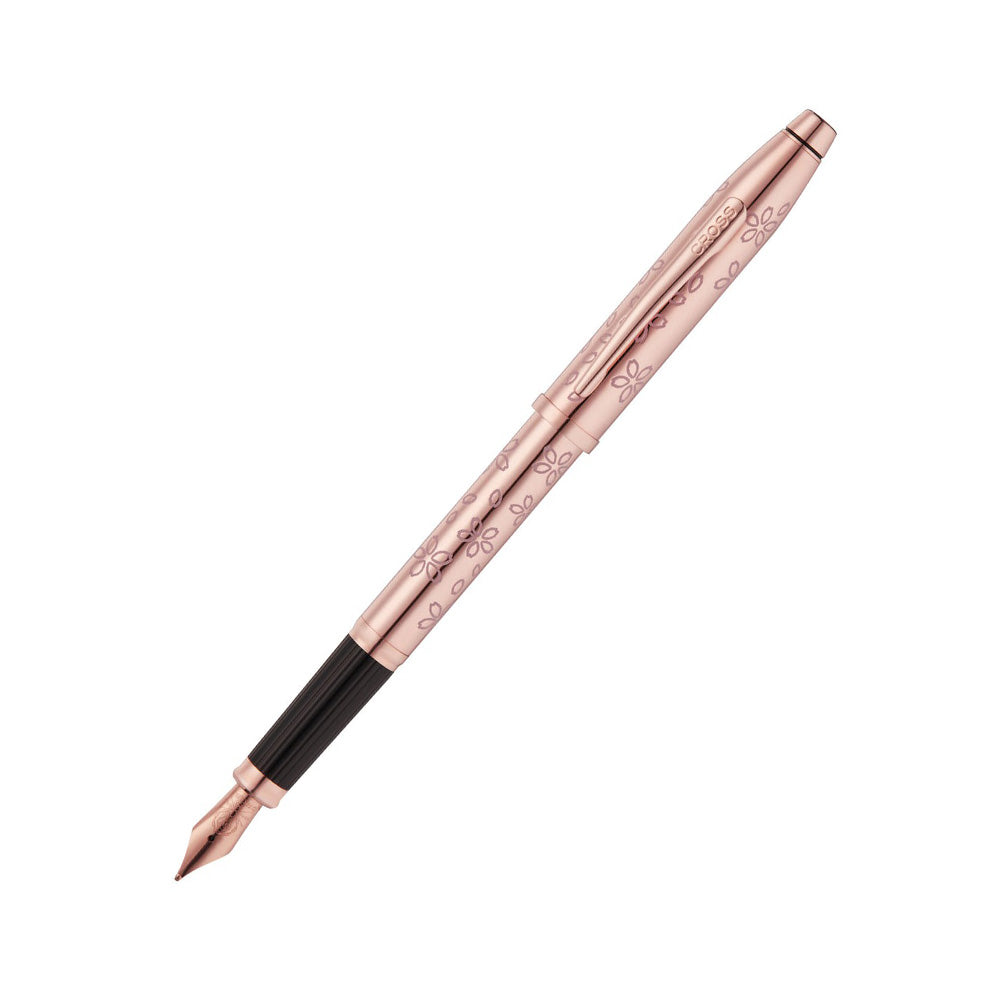 Cross Century II Cherry Blossom Rose Gold Plated with Polished Rose Gold Trim Fountain Pen - Medium Nib