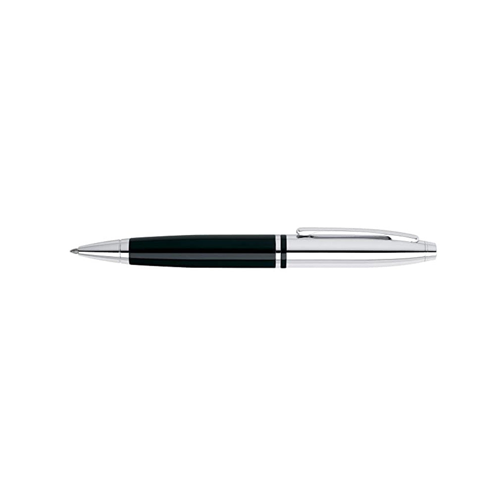 CALAIS - HAND CANDY Share the simple pleasure of a classic, everyday pen in a modern way. A corporate gifting best seller for Cross, Calais stands the test of time with clean, uncomplicated lines borrowed from Art Deco design. The large profile provides ample room for displaying your brand, complemented by shining chrome accents. Chrome & Black Lacquer Lustrous chrome cap with black lacquer barrel polished chrome appointments Swivel-action propel or repel feature Presented in a gift box