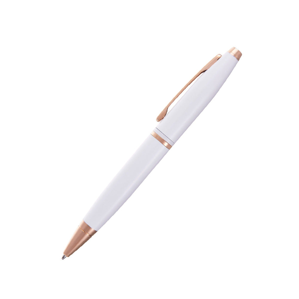 Cross Calais Pearlescent White Lacquer with Polished Rose Gold PVD Trim Ballpoint Pen