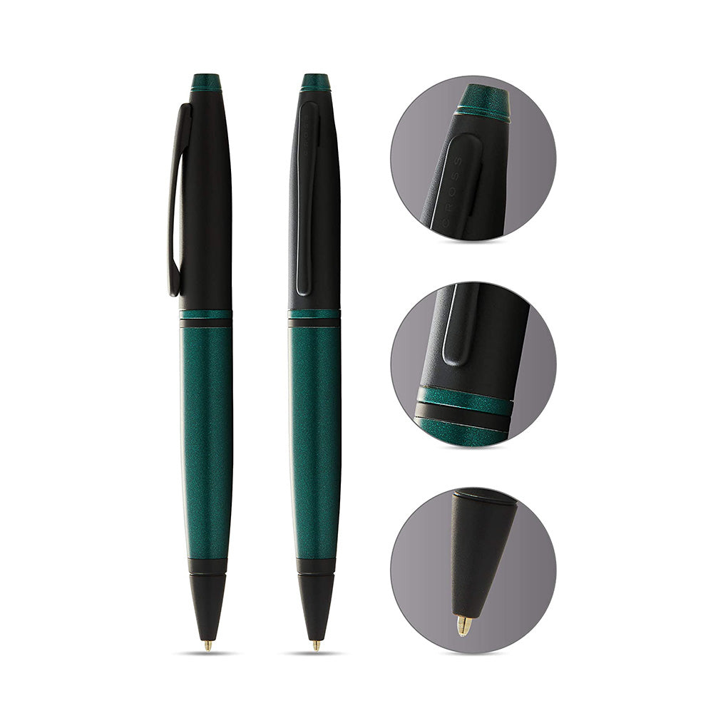 Cross Calais Matte Green and Black Lacquer Ballpoint Pen