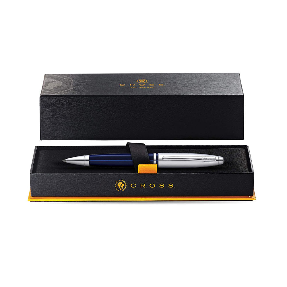 Cross Calais Chrome/Blue Lacquer Ballpoint Pen