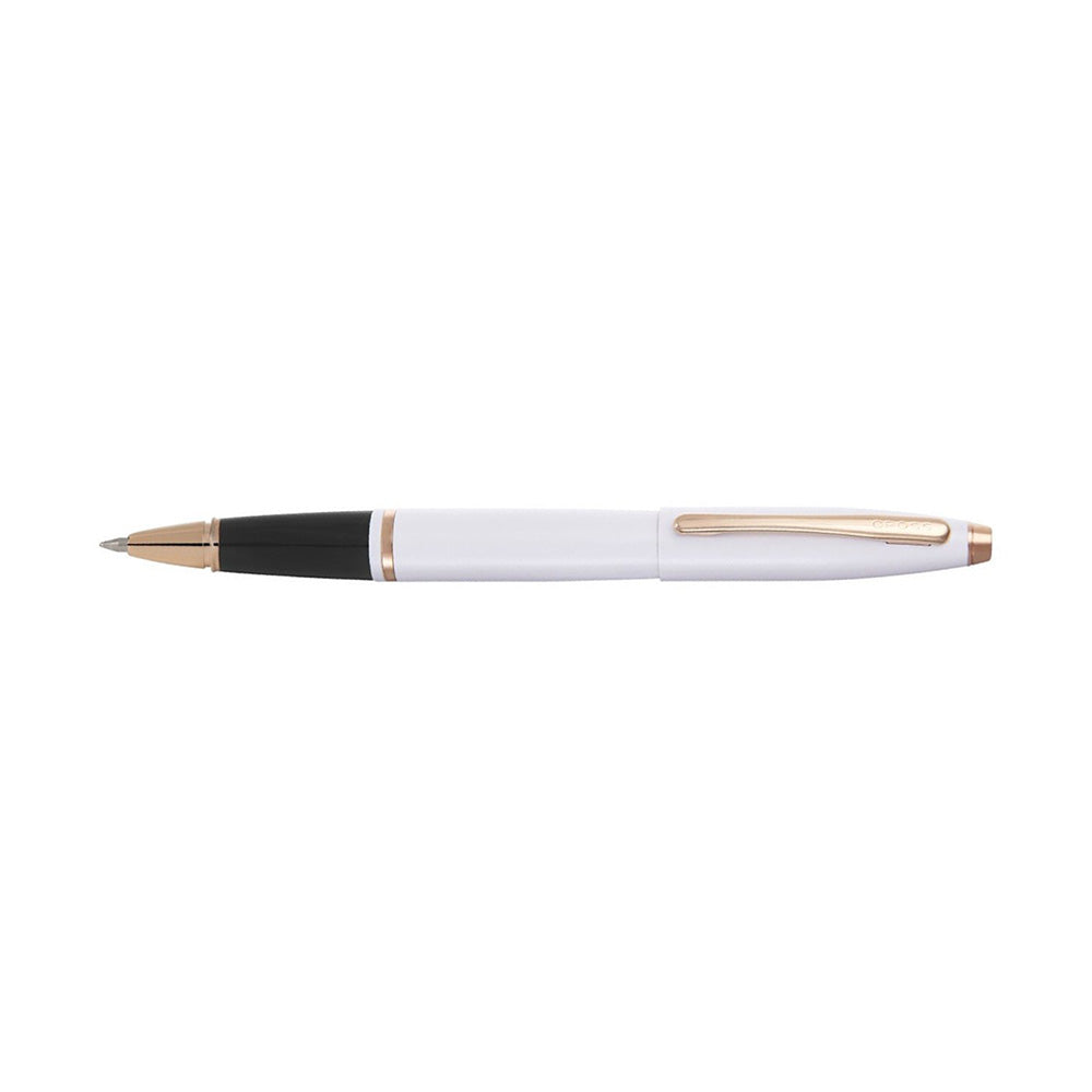 Cross Calais Pearl White Lacquer with Rose-Gold Trim Rollerball Pen