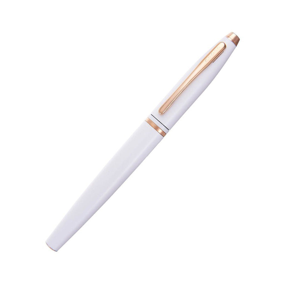 Cross Calais Pearl White Lacquer with Rose-Gold Trim Rollerball Pen