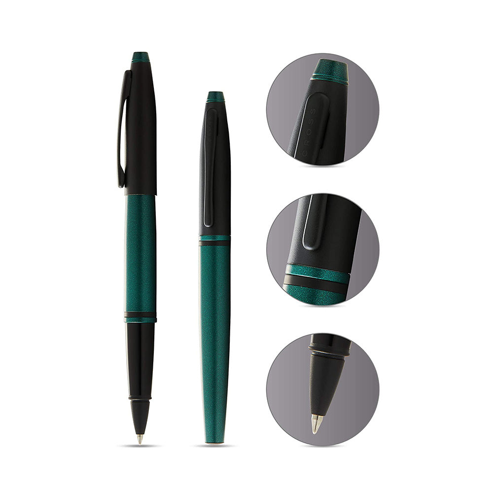 Cross Calais Matte Green and Black Lacquer Rollerball Pen