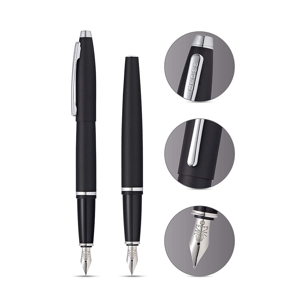 Cross Calais Matt Black CT Fountain Pen - Medium Nib