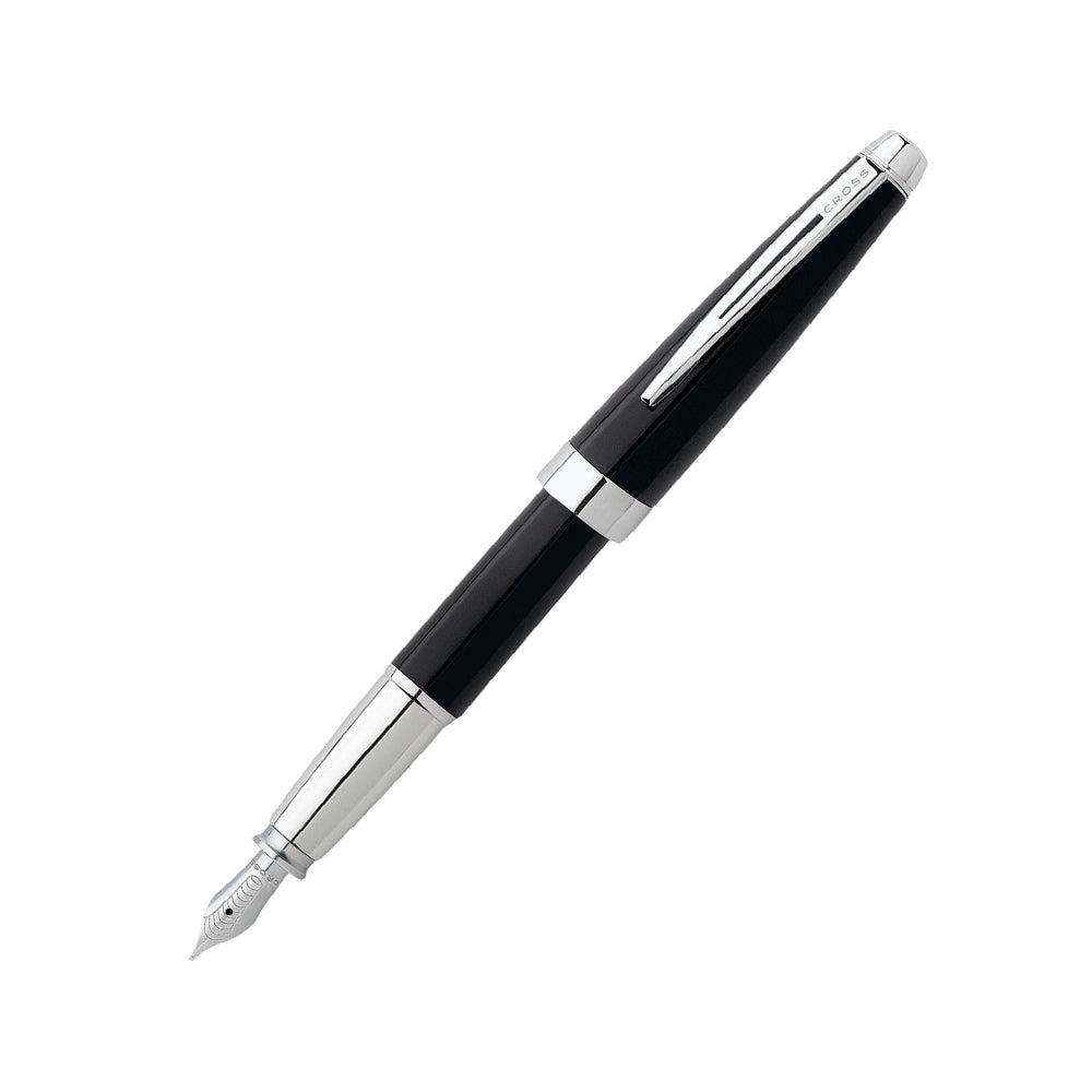Cross Aventura Onyx Black Resin with Polished Chrome Trim Fountain Pen - Medium Nib
