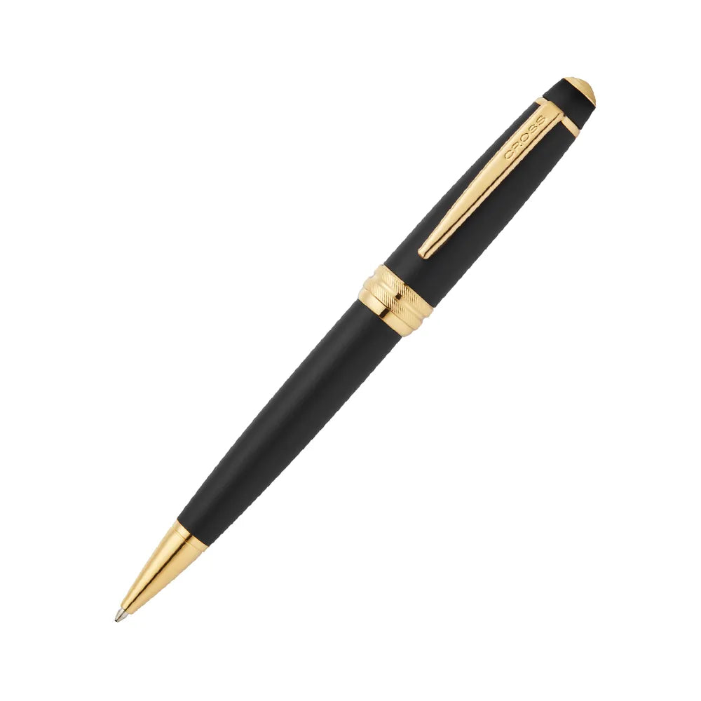 Cross Bailey Matte Black Lacquer with 23Kt Gold PVD Trim Ballpoint Pen