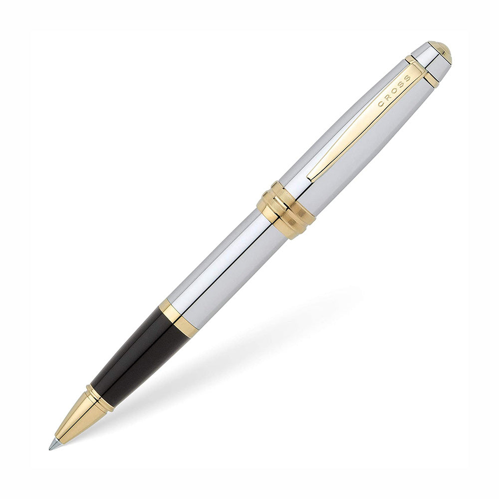 Cross Bailey Medalist Polished Chrome with Gold Plated Trim Rollerball Pen