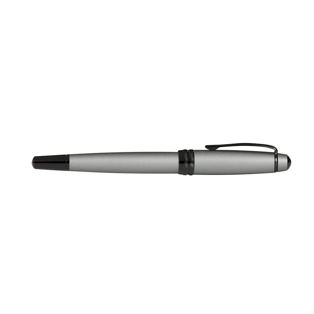 Cross Bailey Matte Grey Lacquer with Polished Black PVD Trim Fountain Pen - Medium Nib