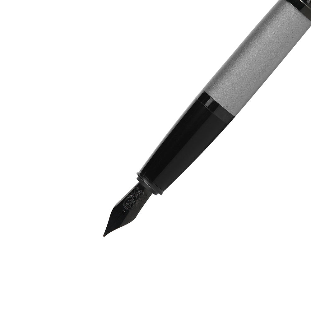 Cross Bailey Matte Grey Lacquer with Polished Black PVD Trim Fountain Pen - Medium Nib