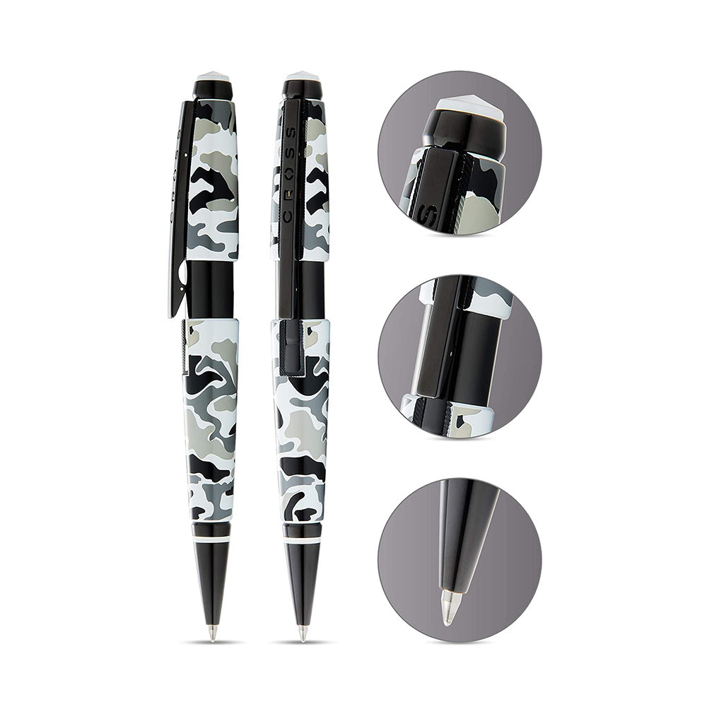 Cross Edge Black and White Camo Gel Rollerball Pen
