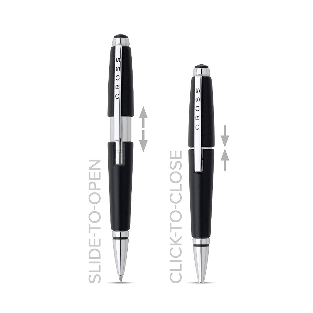 Cross Edge Jet Black/Chrome Rollerball Pen