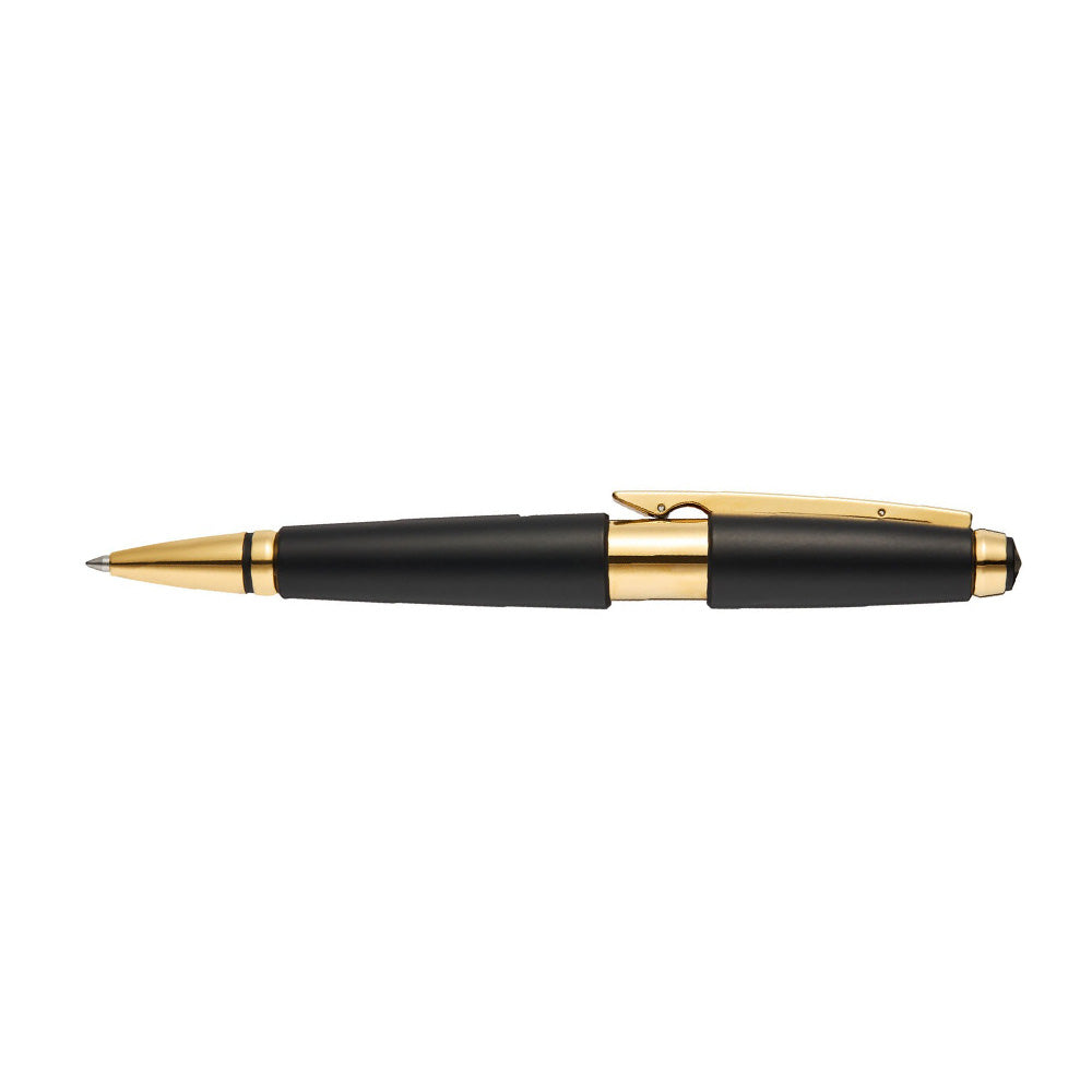 Cross Edge Matte Black Lacquer with Gold PVD Trim Selectip Rollerball Pen