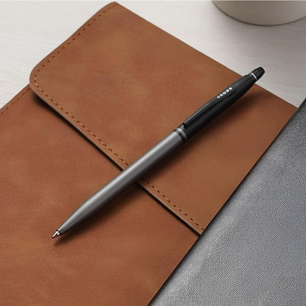 Cross Click Tuxedo Satin Metallic Gray Ballpoint Pen