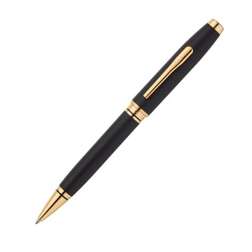 Cross Coventry Black Lacquer with Gold-Tone Ballpoint Pen With Chakra Coin
