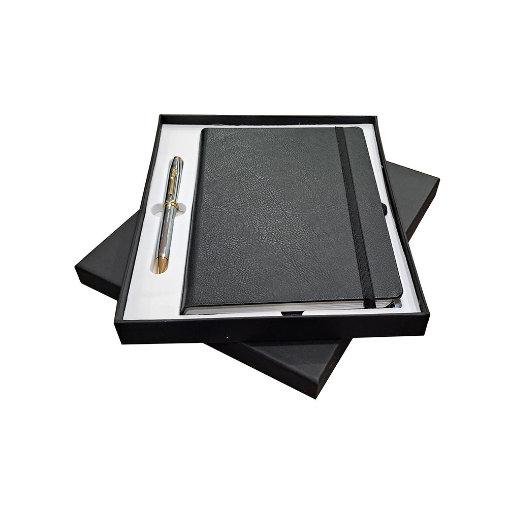 Cross Coventry Chrome GT Ball Pen with A5 Black Notebook