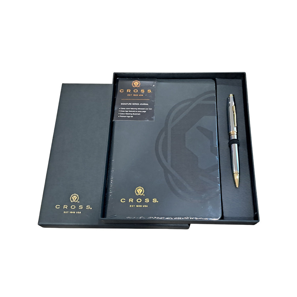 Cross Coventry Chrome GT Ballpoint Pen + Executive A5 Black Notebook