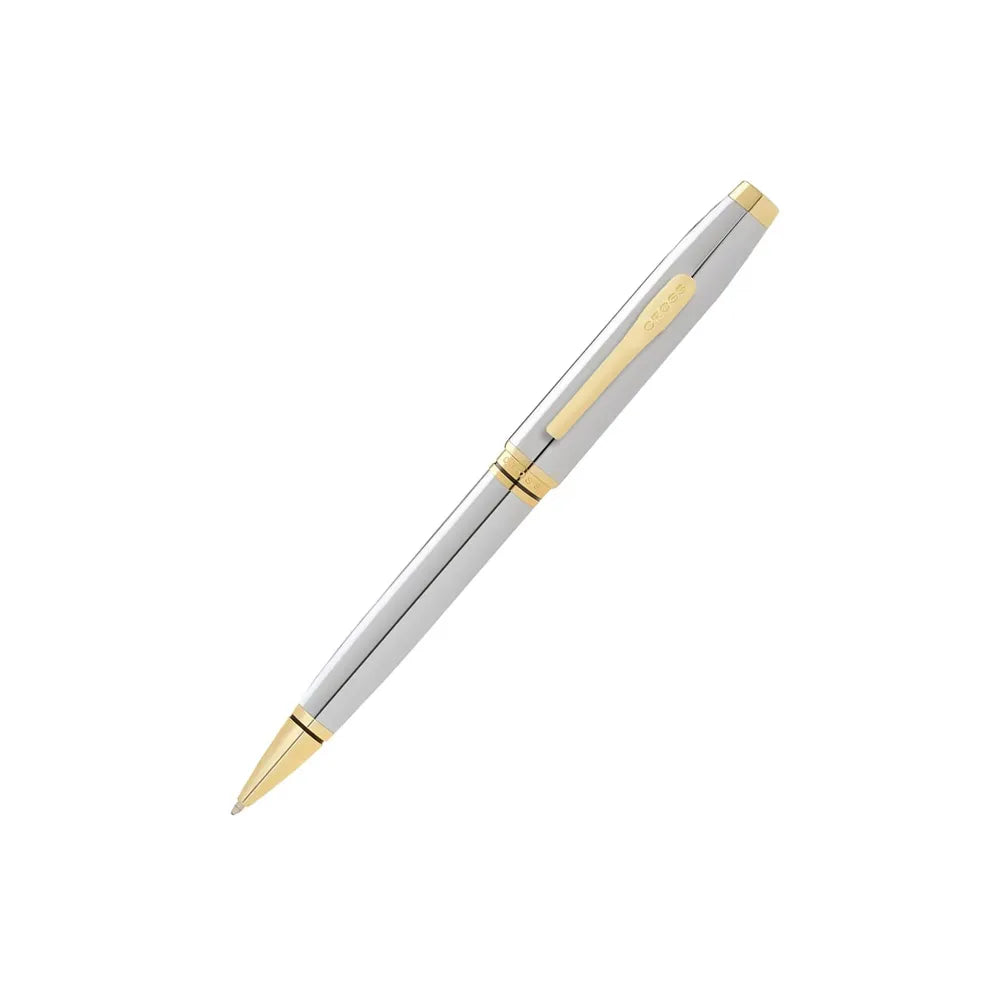 Cross Coventry Shiny Chrome GT Ballpoint Pen With Brown Card Holder
