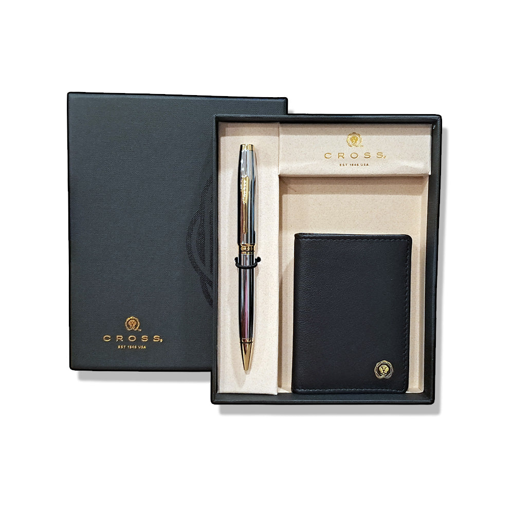 Cross Coventry Chrome GT Ballpoint Pen With Black Card Case
