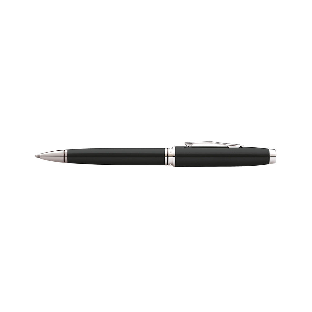 Cross Coventry Black Lacquer Chrome Trim Ballpoint Pen With Black Key Holder