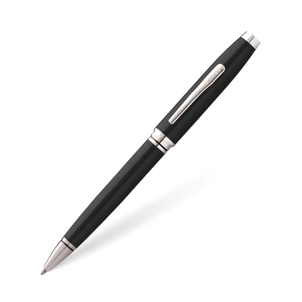 Cross Coventry Black Lacquer CT Ballpoint Pen with Brown Card Wallet