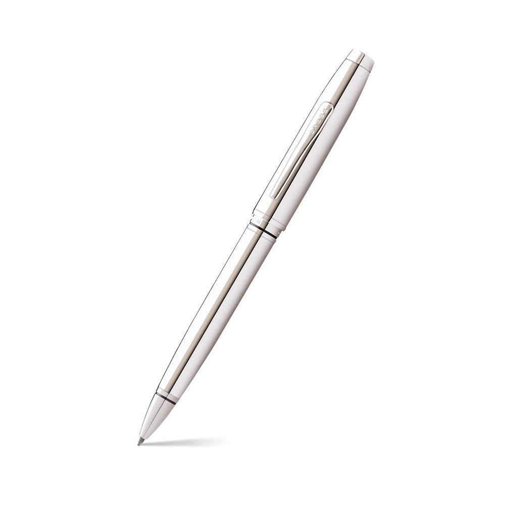 Cross Coventry Polished Chrome Ballpoint Pen With With Black Card Case