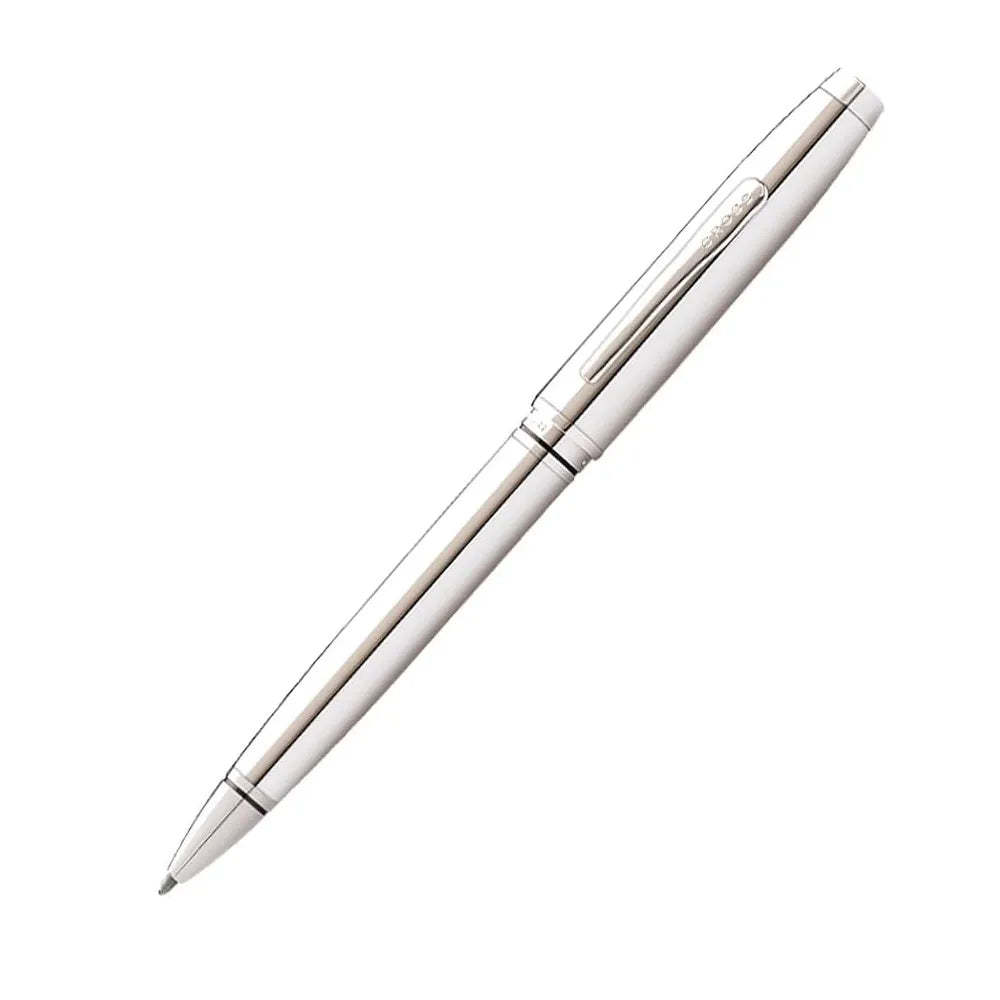 Cross Coventry Polished Chrome Ballpoint Pen With Black Card Holder