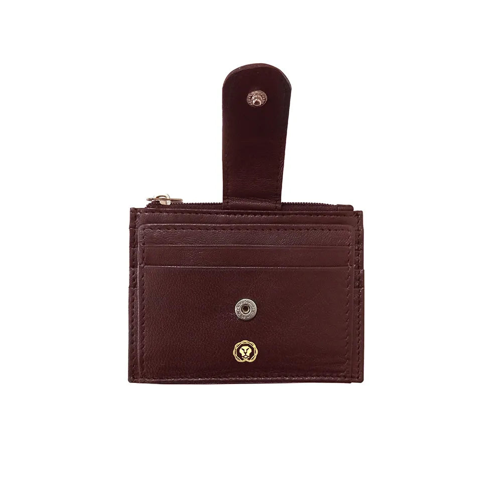 Cross Coventry Polished Chrome Ballpoint Pen With Brown Card Holder